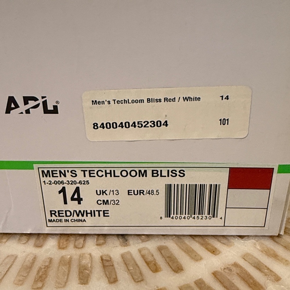 NEW APL MENS TECHLOOM BLISS RED/BlISS Sz 14 - Picture 5 of 8